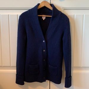 Ann Mashburn navy cashmere cardigan sweater